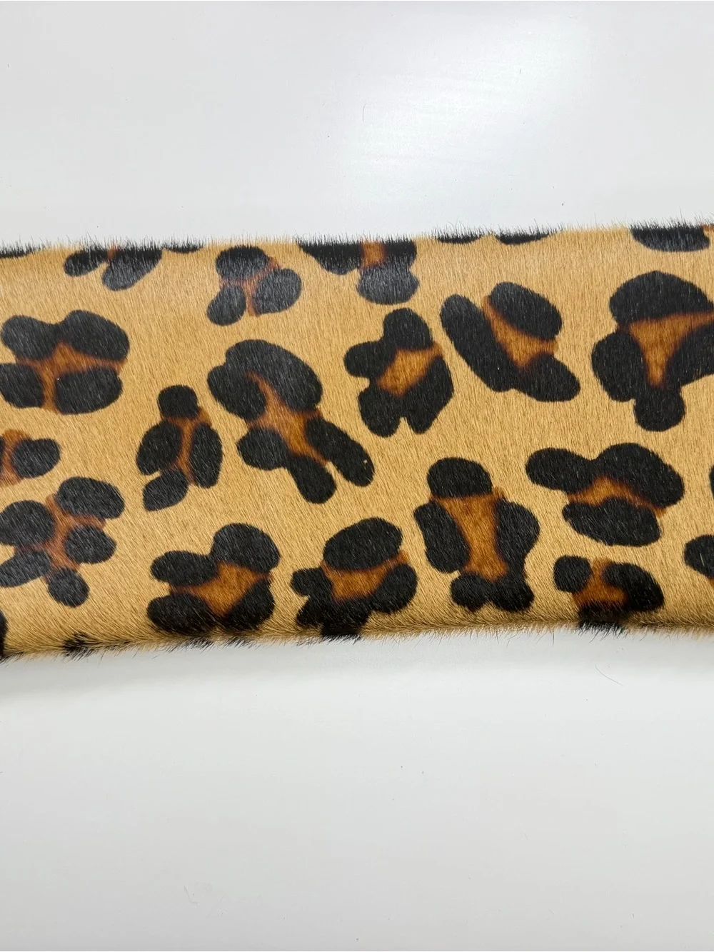Vintage Y2K Maurizio Taiuti Leopard Print Calf hair and Leather Trim Clutch
